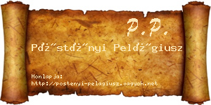 Pöstényi Pelágiusz névjegykártya